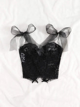 Floral Lace Tie Shoulder Underwire Bra